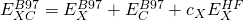E^{B97}_{XC} =E^{B97}_{X} +E^{B97}_{C} +c_XE^{HF}_{X}